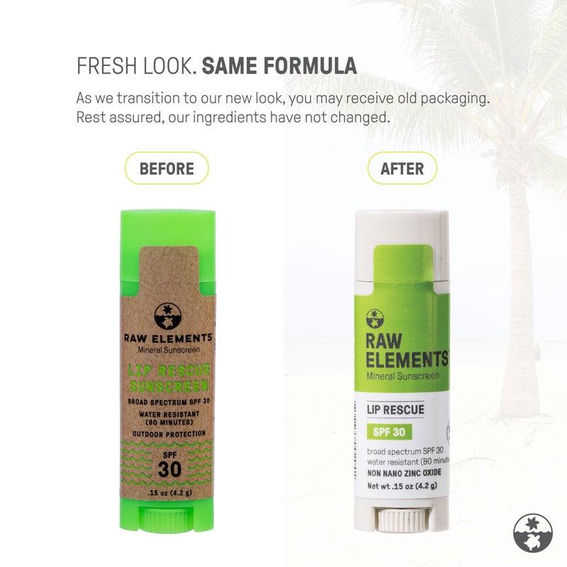 Raw Elements Organic Outdoor Sunscreen Lip Balm Rescue - SPF 30, UVA-UVB Protection, Reef-Safe, Non-Nano Zinc, Water Resistant, 0.15 oz (Pack of 1) - Image 2