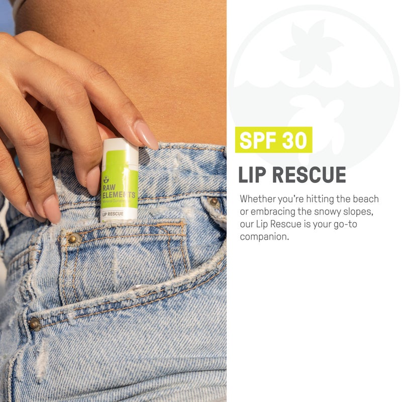 Raw Elements Organic Outdoor Sunscreen Lip Balm Rescue - SPF 30, UVA-UVB Protection, Reef-Safe, Non-Nano Zinc, Water Resistant, 0.15 oz (Pack of 1) - Image 3