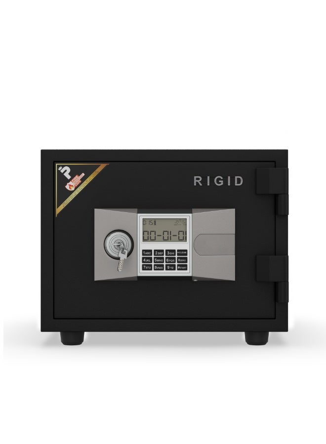 RIGID Fire Resistant Steel Safe Digital And Key Lock, 40Kg  - Image 1