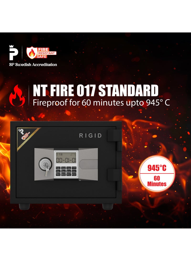 RIGID Fire Resistant Steel Safe Digital And Key Lock, 40Kg  - Image 2