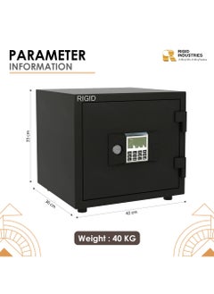 RIGID Fire Resistant Steel Safe Digital And Key Lock, 40Kg  - Image 2