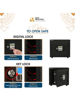 RIGID Fire Resistant Steel Safe Digital And Key Lock, 40Kg  - Image 3