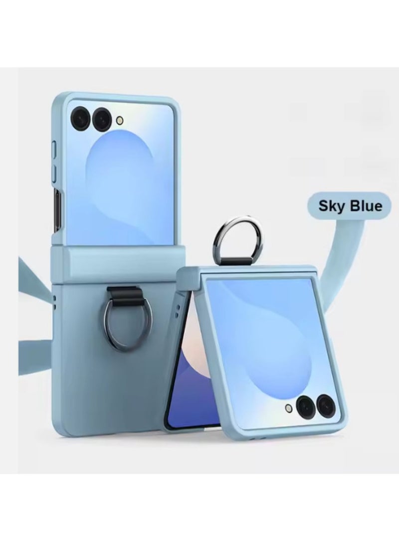 Case / Cover for Samsung Galaxy Z Flip 7  Cellphone Cases Hard Polycarbonate with Hinge & Finger Ring Holder Ultra-Thin, Shockproof and Anti-Fall Protection  - Image 1