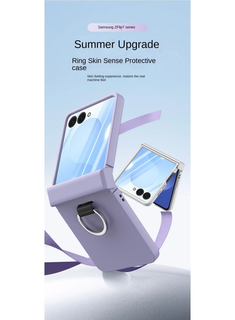 Case / Cover for Samsung Galaxy Z Flip 7  Cellphone Cases Hard Polycarbonate with Hinge & Finger Ring Holder Ultra-Thin, Shockproof and Anti-Fall Protection  - Image 5