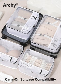 Archy 7 PCS Packing Cubes for Men and Women Lightweight Travel Luggage Organizer for Clothes Shoes Toiletries or Accessories Large Capacity Moisture Proof Storage Bags for Carry on Suitcases  - Image 5