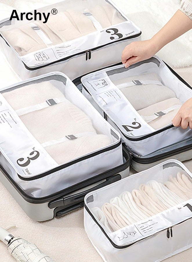 Archy 7 PCS Packing Cubes for Men and Women Lightweight Travel Luggage Organizer for Clothes Shoes Toiletries or Accessories Large Capacity Moisture Proof Storage Bags for Carry on Suitcases - Image 1