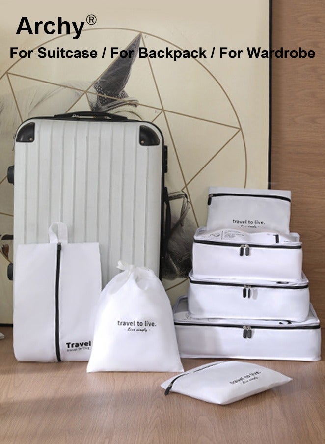 Archy 7 PCS Packing Cubes for Men and Women Lightweight Travel Luggage Organizer for Clothes Shoes Toiletries or Accessories Large Capacity Moisture Proof Storage Bags for Carry on Suitcases - Image 3