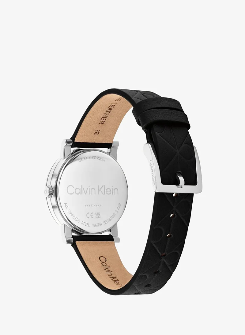 Calvin Klein  2-Hand CK Monogram Collection Quartz Movement Watch For Women With BlaCK Leather Strap - 25100128 for Women | Best Price UAE
