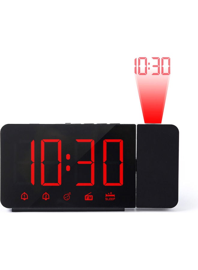 NIBEMINENT Multifunctional Projection Alarm Clock with FM Radio Black 18.00 X 5.00 9.60cm - Image 1