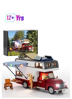 Camper Van Model Building Block Set 1742 Pcs With LED Lights For Teens And Adults