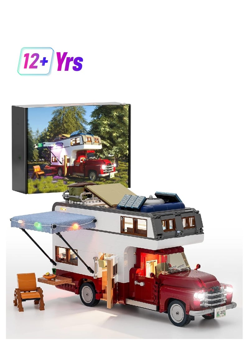 Generic - Camper Van Model Building Block Set 1742 Pcs With LED Lights For Teens And Adults - Image 1