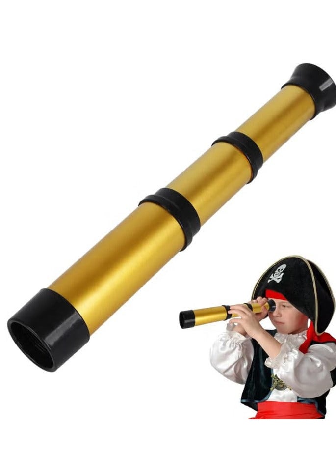 Vadcare Pirate Monocular Telescope for Kids, Retractable Portable Telescope for Boys and Girls, Gold - Image 1
