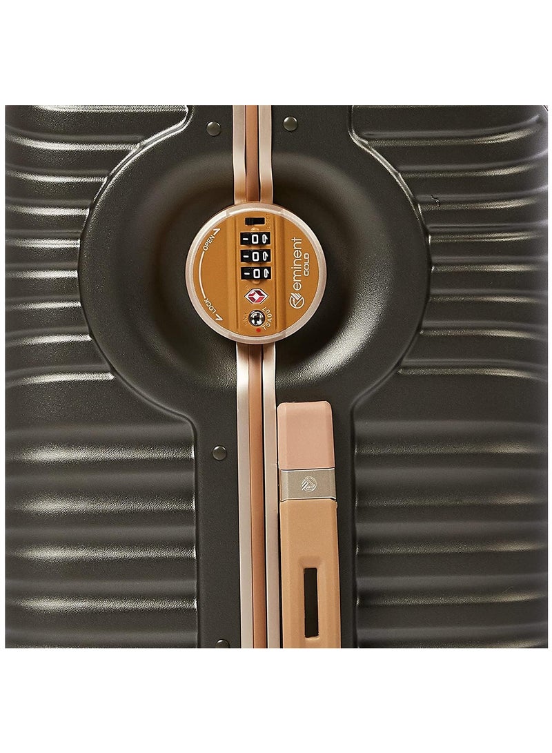 إيمينينت حقيبة سفر صلبة ماكرولون بولي كربونات بإطار ألومنيوم ذهبي، مقاس 20 بوصة، لون زيتوني داكن - Image 5