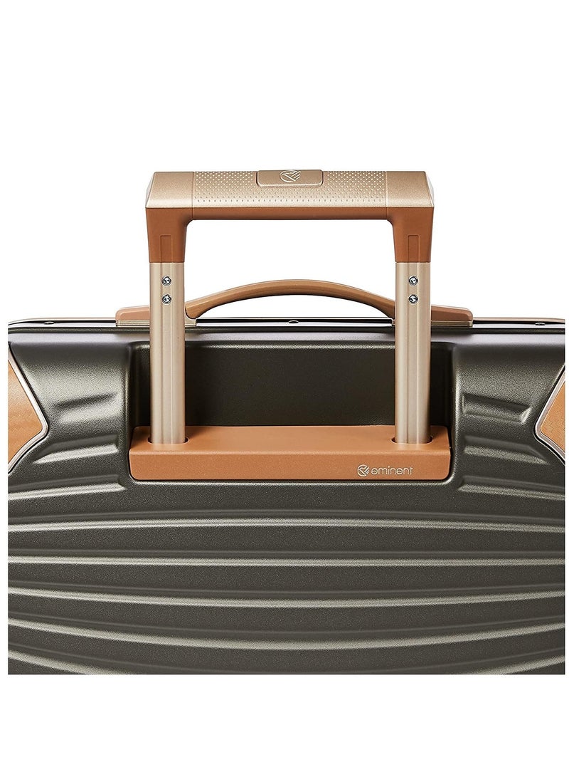 إيمينينت حقيبة سفر صلبة ماكرولون بولي كربونات بإطار ألومنيوم ذهبي، مقاس 20 بوصة، لون زيتوني داكن - Image 4