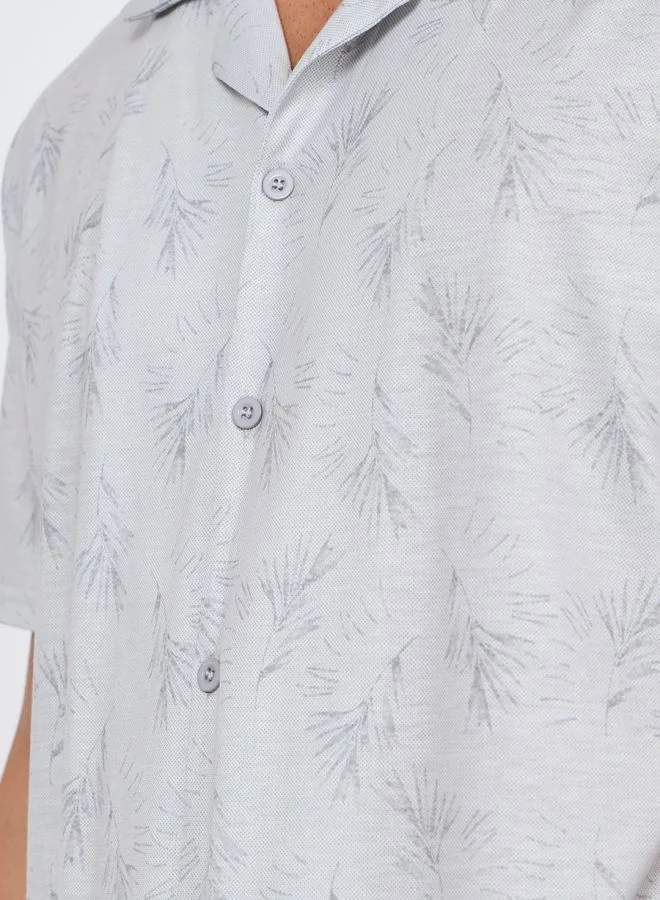 Styli All Over Print Shirt & Shorts Sleep Set