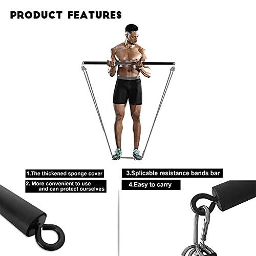 OYINDIZ Resistance Band Bar, Home Gym Workout Pilates 38Inch Strength Power Training, Heavy Duty Lifting Squat Fitness Equipment for Core Muscle Exercise - Image 5