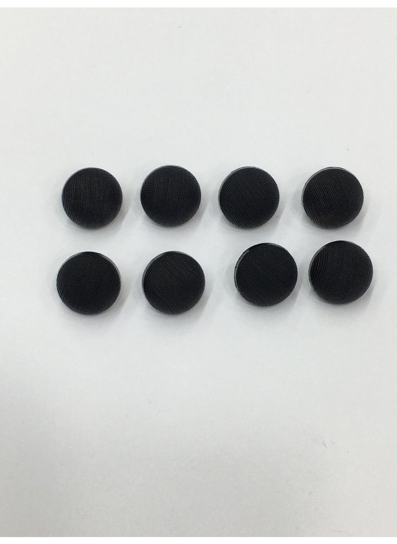 Karan Tuhafiye Karan Haberdashery Italian Matte Pearl Bomber Model Blouse Button 8 Piece Set Black  - Image 1