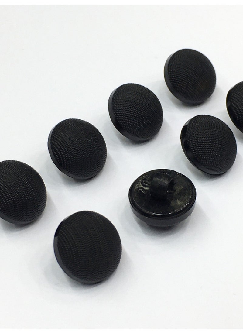 Karan Tuhafiye Karan Haberdashery Italian Matte Pearl Bomber Model Blouse Button 8 Piece Set Black  - Image 2