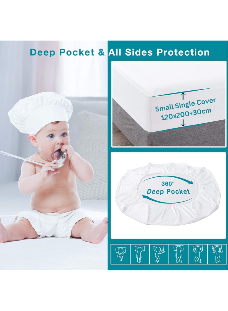 هاوس ون عازل ماء و واقي للمرتبة من القطن العازل للماء 100% - أبيض - Image 3