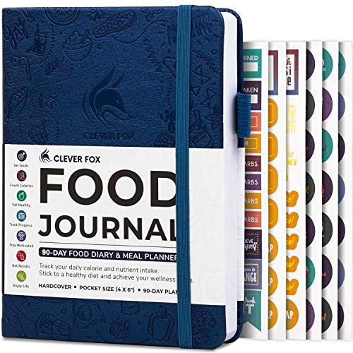 Clever Fox Food Journal Pocket - Daily Food Diary, Meal Planner to Track Calories & Nutrients, Weight Loss Tracker Notebook, 4x5.5” (Mystic Blue) - Image 1