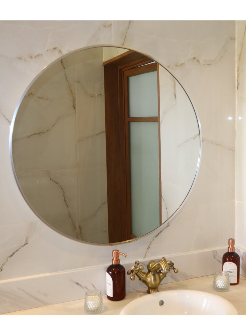 Glass Corner 40 Round Mirrors - Silver - Image 3