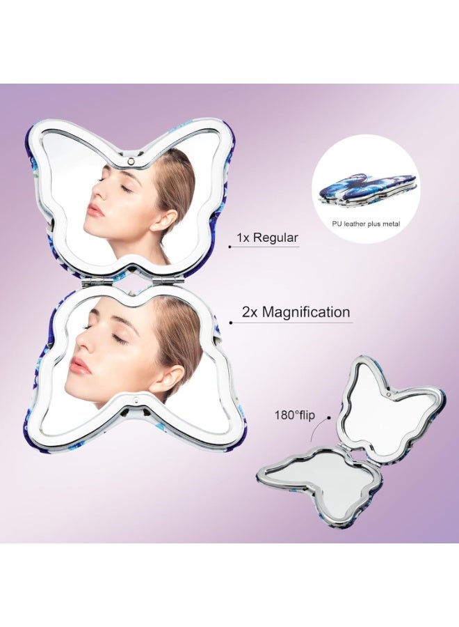 Ultra-Premium Compact Makeup Mirror for Purse, Pocket, Wallet & Handbag, Portable Double-Sided Magnifying Folding Cosmetic Vanity Mirror (1x/2x Zoom), Elegant PU Leather Finish, Essential Travel Grooming Accessory for Men and Women – Durable High Quality. - Image 4