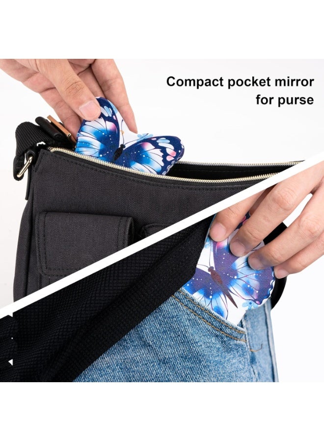 Ultra-Premium Compact Makeup Mirror for Purse, Pocket, Wallet & Handbag, Portable Double-Sided Magnifying Folding Cosmetic Vanity Mirror (1x/2x Zoom), Elegant PU Leather Finish, Essential Travel Grooming Accessory for Men and Women – Durable High Quality. - Image 5