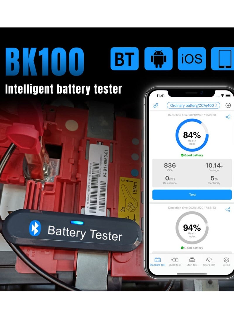 Car Battery Tester, 6V 12V Car BT Battery Tester Battery Load Tester Internal Resistance Tester Analyzer for Car Motorcycle Lawn Mower Steamship - Image 2