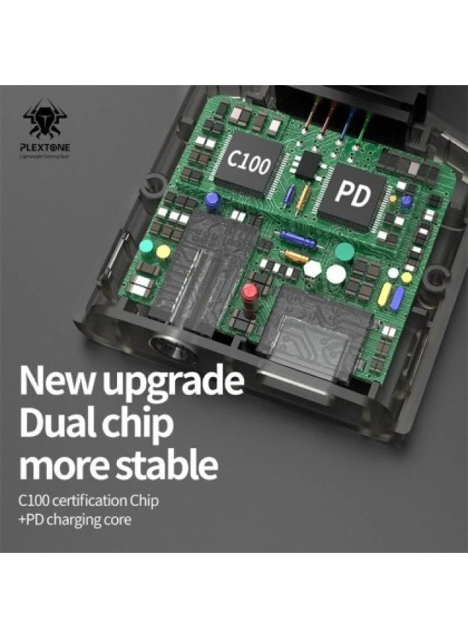 Plextone GS1ip Lightning to iPhone Adapter 2 in 1 Super Fast Charging and 3.5mm AUX Headphone Jack for Apple iPhone and iPad Suitable for iPhone 8 to iPhone 13 Pro Max Black - Image 5