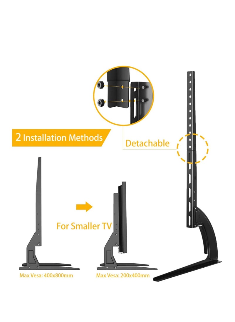 "Universal TV Stand Tabletop Mount by 5Rcom: Supports 22 to 65 inch Flat Screen TVs, Adjustable Height, Max 88lbs Capacity, VESA 800 x 500mm - Stable TV Legs for Plasma, LCD, LED Screens"