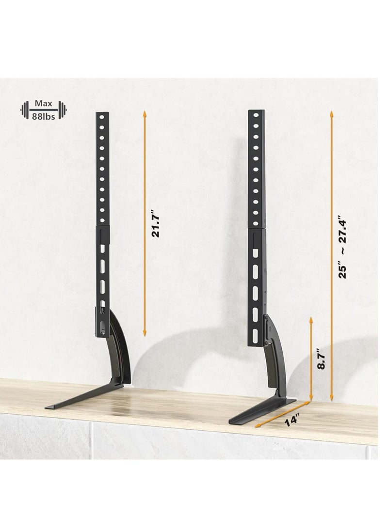 "Universal TV Stand Tabletop Mount by 5Rcom: Supports 22 to 65 inch Flat Screen TVs, Adjustable Height, Max 88lbs Capacity, VESA 800 x 500mm - Stable TV Legs for Plasma, LCD, LED Screens"