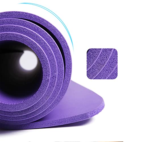 Wolpin Anti-Slip Yoga Mat for Men & Women Exercise Mat, Large (6 mm Thickness) with Strap to Carry Home Gym & Outdoor Workout Fitness Water-Resistant, Soft Purple - Image 4