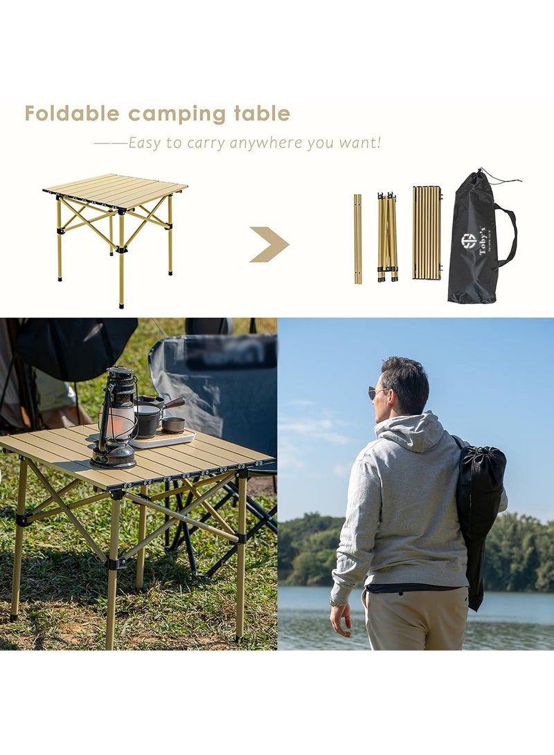 توبيز طاولة توبي القابلة للطي الخفيفة مع كرسيين متنقلين على شكل فراشة – مجموعة خارجية متينة للنزهات، الشاطئ، المشي والتخييم - Image 4