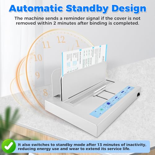 Loyala Thermal Binding Machine 500 Sheets Capacity Book Binding Material with 10 Letter Size Envelopes, A3/A4/A5 Document Heat Binder Hot Melt Machine Metal Thermal Binder Contract Document Invoice - Image 3