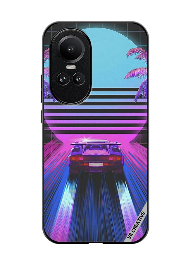 VR CREATIVE Protective Case Cover For Oppo Reno 10 Retro Synthwave Ps4 Design Multicolour - Image 1
