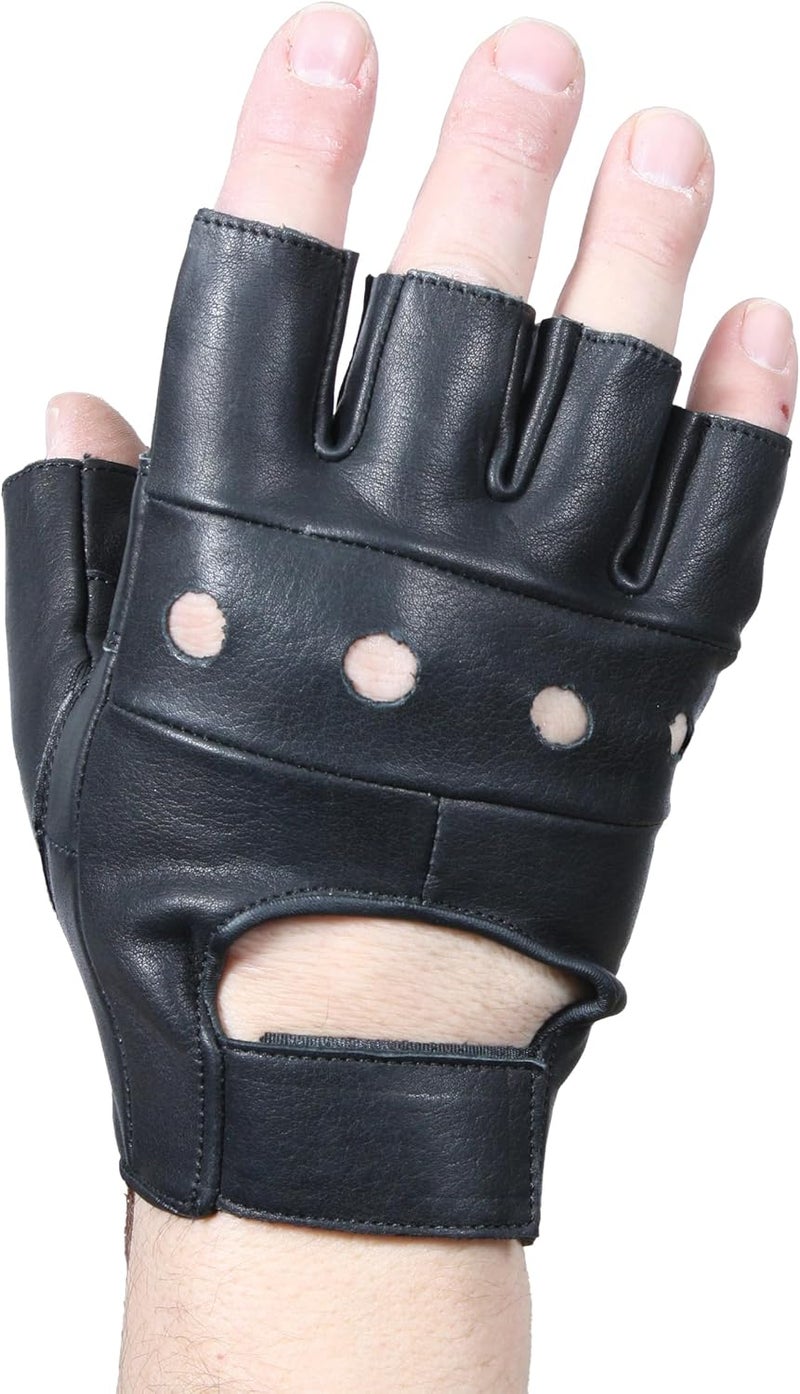 Rothco Leather Fingerless Biker Gloves - Image 5