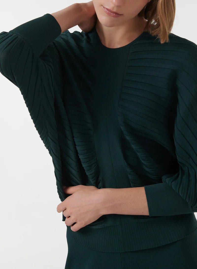 Leem  Batwing Embossed Knit Top for Women | Best Price UAE