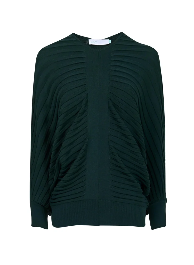 Leem  Batwing Embossed Knit Top for Women | Best Price UAE