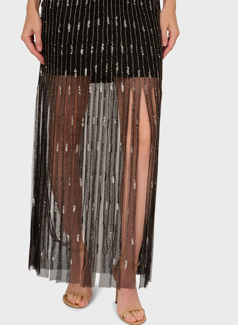 Adrianna Papell Sequin Embellished Dress