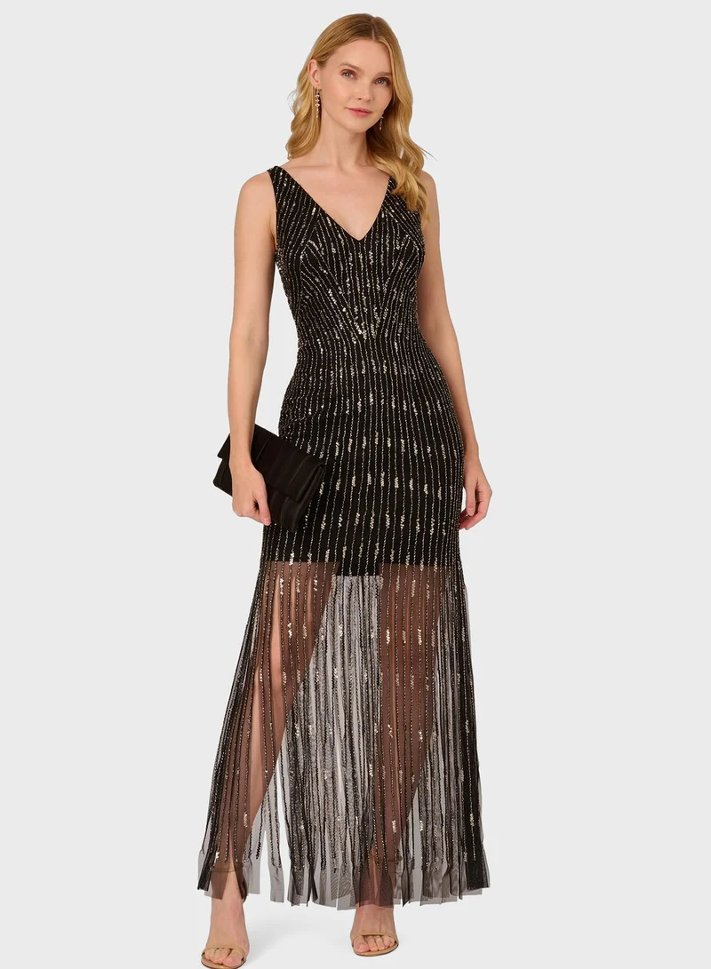 Adrianna Papell Sequin Embellished Dress