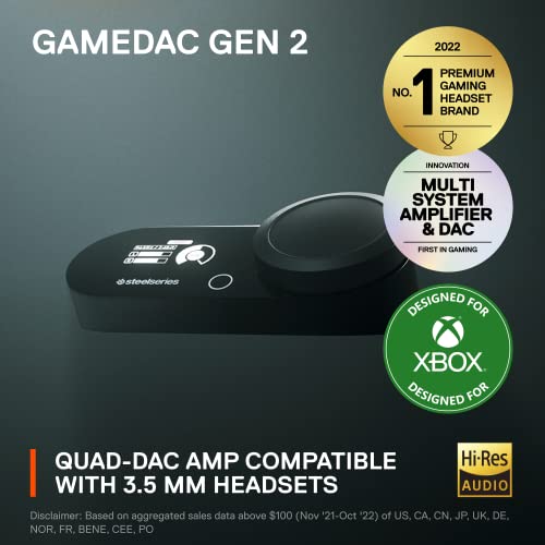 SteelSeries GameDAC Gen 2 Hi-Res Audio Amplifier - ESS Sabre Quad-DAC - AI Noise Cancellation - 360° Spatial Audio - Hi-Res Certified - PC, Xbox, PS5, PS4 - Image 2