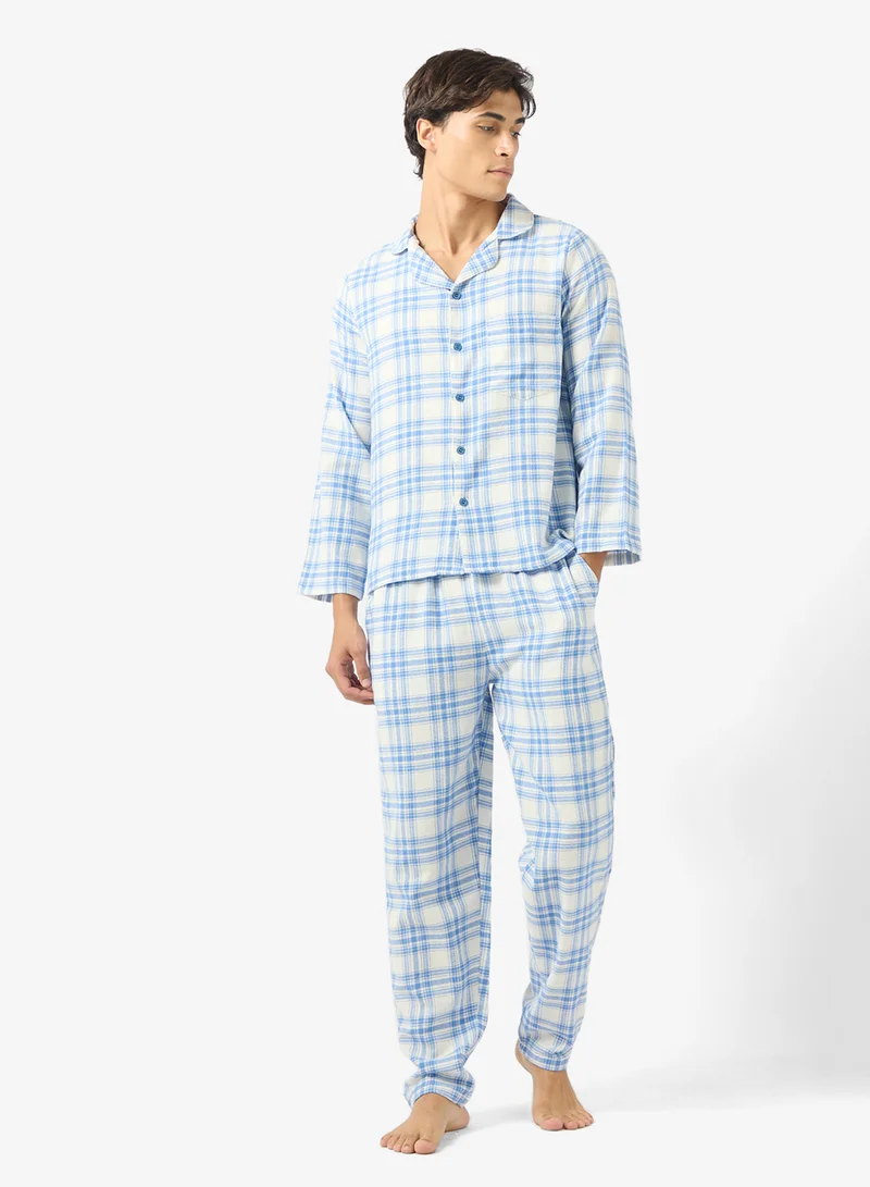 روبرت وود طقم بيجامة قميص وبنطلون