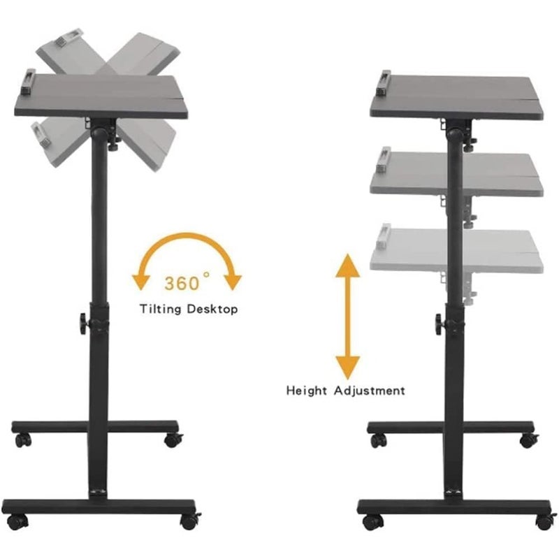 Table Lap Desk for Laptop Rolling Cart Tilting Overbed Bedside Table Overbed Desk Overbed Table with Wheels Adjustable Laptop Stand Sofa Side Table - Image 5