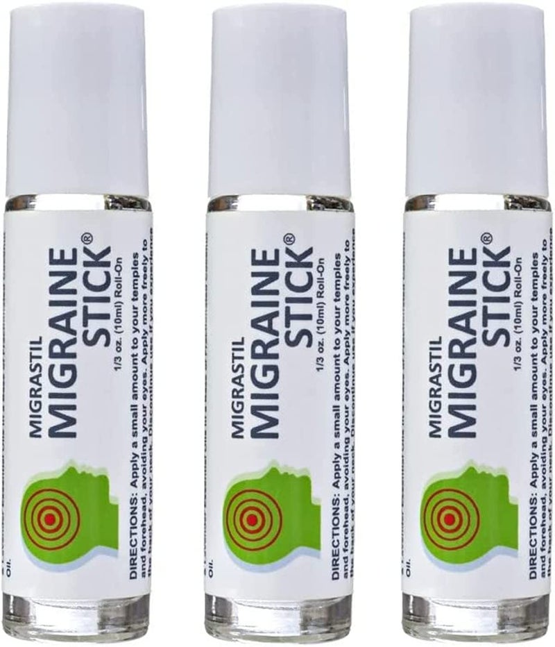 Basic Vigor Migrastil Migraine Stick 3-Pack Natural Migraine Roll-on. Made in The USA with Peppermint, Spearmint and Lavender Essential Oils. (Regular Strength) - Image 1