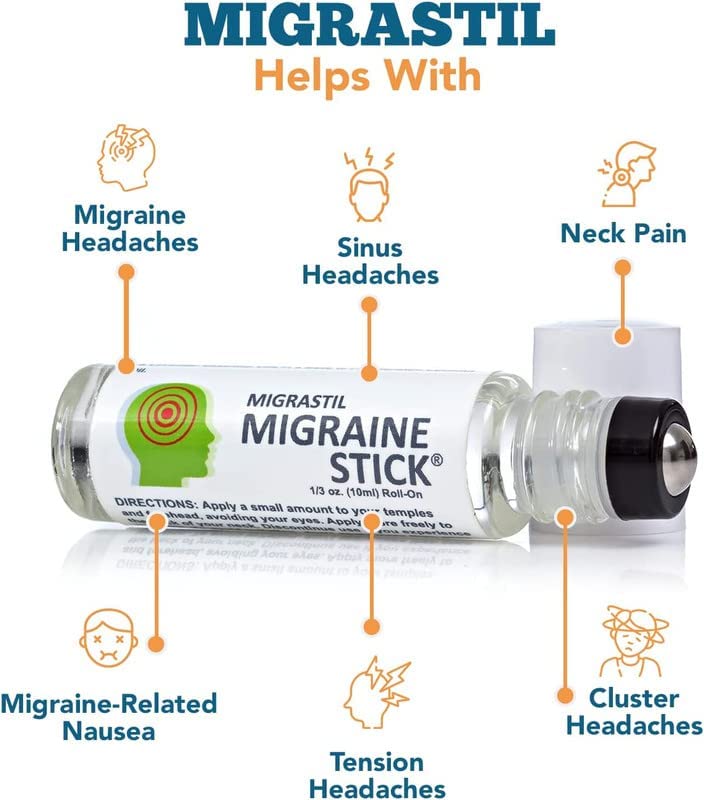 Basic Vigor Migrastil Migraine Stick 3-Pack Natural Migraine Roll-on. Made in The USA with Peppermint, Spearmint and Lavender Essential Oils. (Regular Strength) - Image 2