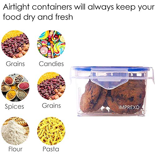 IMPREXO Airtight Plastic Containers For Kitchen Storage Containers For Kitchen Airtight Kitchen Containers (Pack Of 6, 1500 Ml),Transparent - Image 3