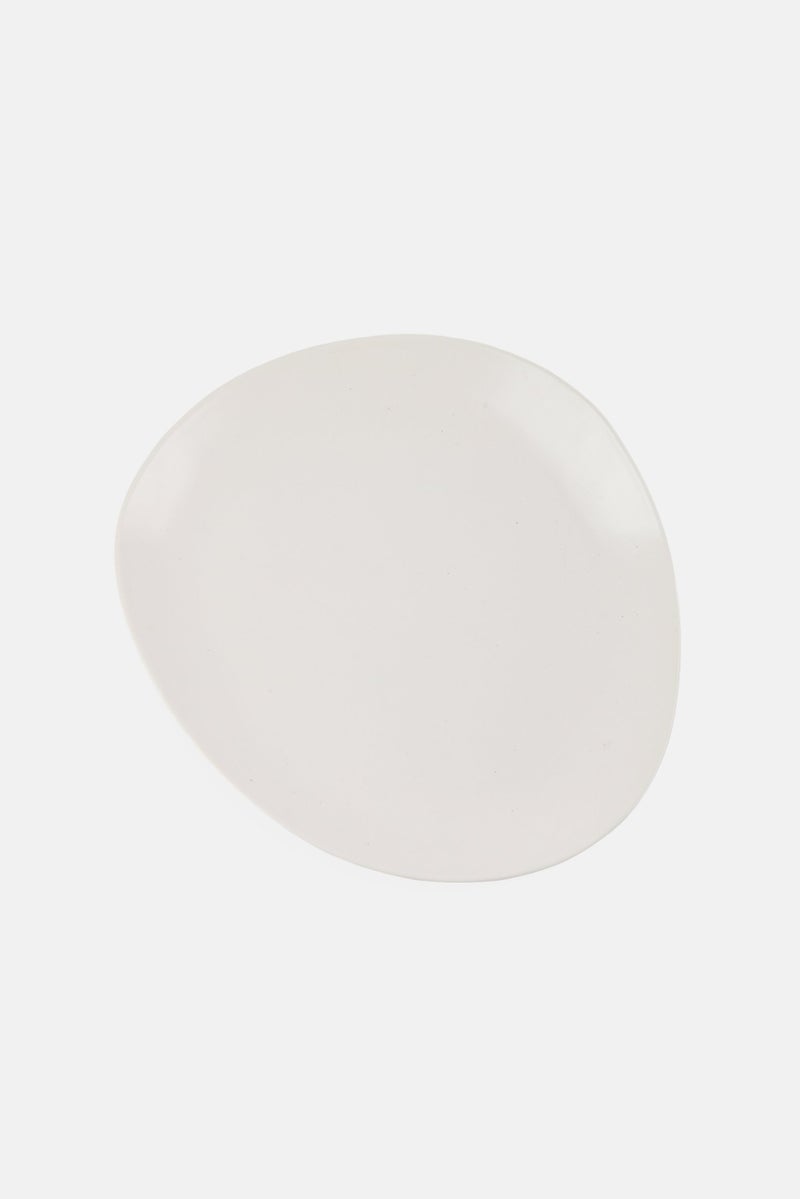 Maser طبق سيراميك مسطح، أبيض فاتح - Image 1