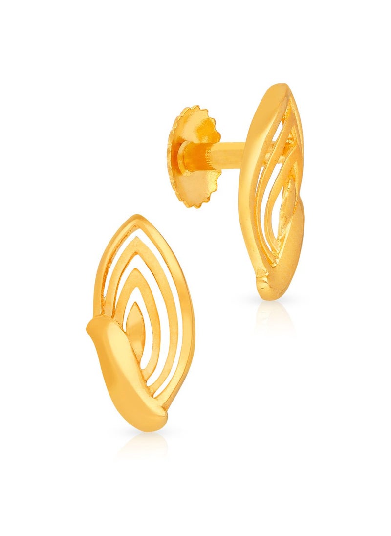 Malabar Gold and Diamonds 22k 916 Purity Gold Studs Earrings for Women DZER418Y  - Image 1
