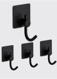 Generic Self Adhesive Hooks,Heavy Duty Stick On Wall and Door Hooks for Hanging,Towel Hooks for Coat/Robe/Towels Stick on Bathroom/Kitchen/Room, 4 Pack  - Image 1