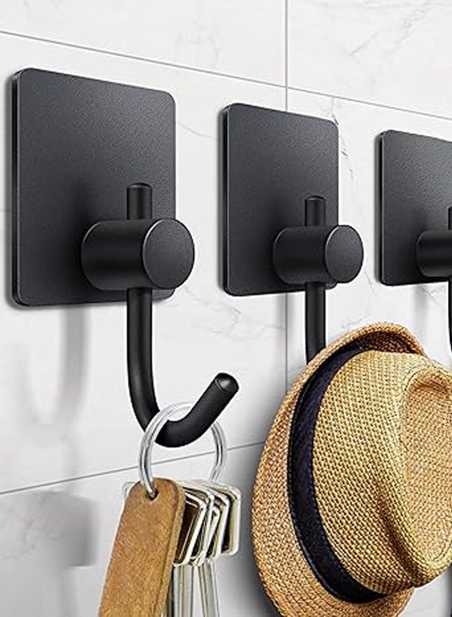 Self Adhesive Hooks,Heavy Duty Stick On Wall and Door Hooks for Hanging,Towel Hooks for Coat/Robe/Towels Stick on Bathroom/Kitchen/Room, 4 Pack  - Image 2